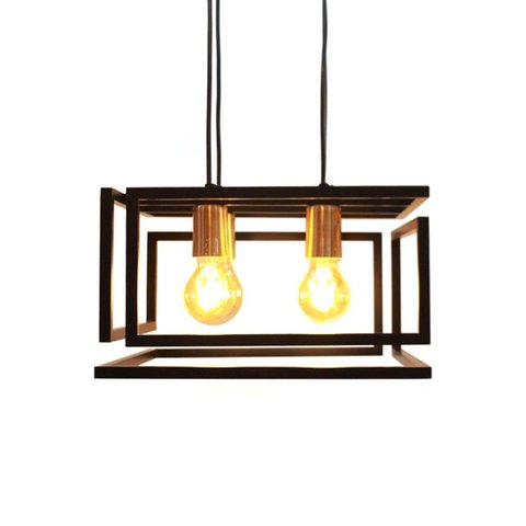 Pendente Infinity Preto com Acabamento cor Cobre para 4 Lâmpadas E-27 - PDINFINITY35-PT