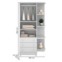 Ver imagem 4 de Dormitório Infantil Doce Sonho 2 Portas, Cômoda Trocador e Berço Branco com Rodízio - Qmovi