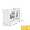 Ver imagem 6 de Dormitório Infantil Doce Sonho 2 Portas, Cômoda Trocador e Berço Branco com Rodízio - Qmovi