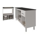 Ver imagem 5 de Armário Gabinete Camila 138 Cm com Tampo Tampão e Balcão Evelyn para Cooktop 4 Bocas Branco e