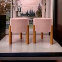 Ver imagem 6 de Kit 2 Puffs Decorativo Redondo Pés Madeira Rosa