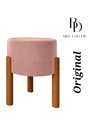 Ver imagem 7 de Kit 2 Puffs Decorativo Redondo Pés Madeira Rosa