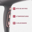 Ver imagem 5 de Secador de Cabelos Mondial Grey Rose Keratin 3 Velocidades 2 Temperaturas Cinza/rosa 220v - Scn-11