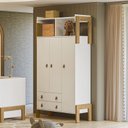 Ver imagem 6 de Quarto para Bebê Completo com Guarda-Roupa, Berço e Cômoda Fantasia Branco/Acetinado