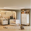 Ver imagem 1 de Quarto para Bebê Completo com Guarda-Roupa, Berço e Cômoda Fantasia Branco/Acetinado