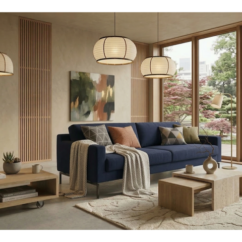 Sofá 3 Lugares 210cm Fun Living Contemporâneo