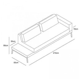 Sofá Living para 3 Lugares 210cm Game - 3