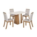 Ver imagem 7 de Conjunto Sala de Jantar Layla Smart 4 Lugares Tampo MDF Cadeiras Estofadas Off White 120cm Casa 812