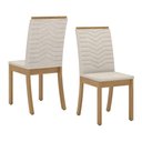 Ver imagem 2 de Conjunto Sala de Jantar Layla Smart 4 Lugares Tampo MDF Cadeiras Estofadas Off White 120cm Casa 812