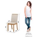 Ver imagem 4 de Conjunto Sala de Jantar Layla Smart 4 Lugares Tampo MDF Cadeiras Estofadas Off White 120cm Casa 812