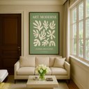 Ver imagem 5 de Quadr Canvas Matisse Fundo Verde Sálvia 60x40cm Mold Preta