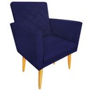 Ver imagem 1 de Poltrona Decorativa Maitê Costura Matelassê P/ Sala Recepção - Lobo Shopp:azul Marinho