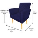 Ver imagem 3 de Poltrona Decorativa Maitê Costura Matelassê P/ Sala Recepção - Lobo Shopp:azul Marinho