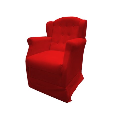Poltrona Cadeira De Amamentação Com Balanço Manu Suede Vermelho Ms Decor
