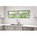 Ver imagem 6 de Vitro Basculante 2 Seções 40x150 Alumínio Branco Vidro Liso