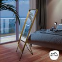 Ver imagem 5 de Espelho Decorativo/corpo Borda Larga Dourado 150x40cm Retangular Cantos