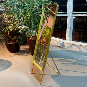 Espelho Decorativo/corpo Borda Larga Dourado 150x40cm Retangular Cantos