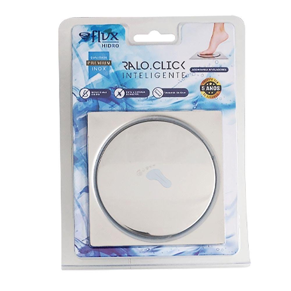 Ralo Click Quadrado 10x10cm Inox - 2