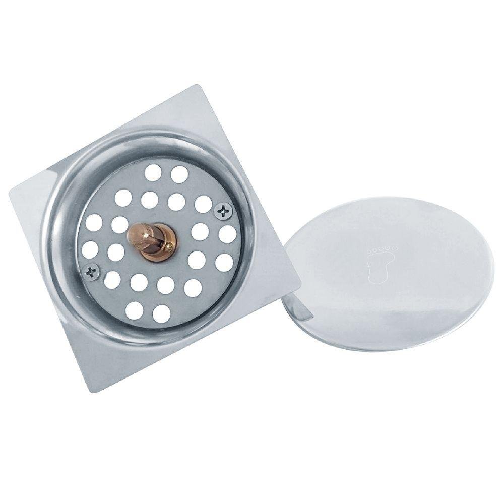 Ralo Click Quadrado 10x10cm Inox - 6