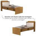 Ver mais imagens de Bicama Solteiro Capitone 220x98 Cm com Bau e Cama Auxiliar Mdf Nature Bege Decmade