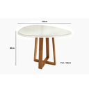 Ver imagem 2 de Mesa para Cozinha Elma Madeira Maciça com Tampo Madeirado com Vidro 135x105cm Carvalho Off White