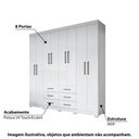 Ver imagem 2 de Guarda Roupa Liverpool com 8 Portas e Pés - Branco