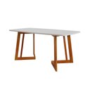 Ver mais imagens de Conjunto Sala de Jantar Califórnia 6 Lugares Retangular Madeira Maciça Dakota Marrom/Caramelo/Café/Off White