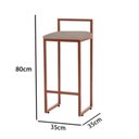 Ver imagem 4 de Kit 2 Banquetas Altas Bistô Bar Em Aço Cobre Assento Bege