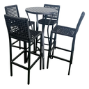 Ver imagem 4 de Mesa Bistrô Alta em Alumínio com Tampo Ripado Ideal para Bar Área Gourmet e Varanda