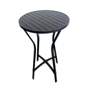 Ver imagem 1 de Mesa Bistrô Alta em Alumínio com Tampo Ripado Ideal para Bar Área Gourmet e Varanda