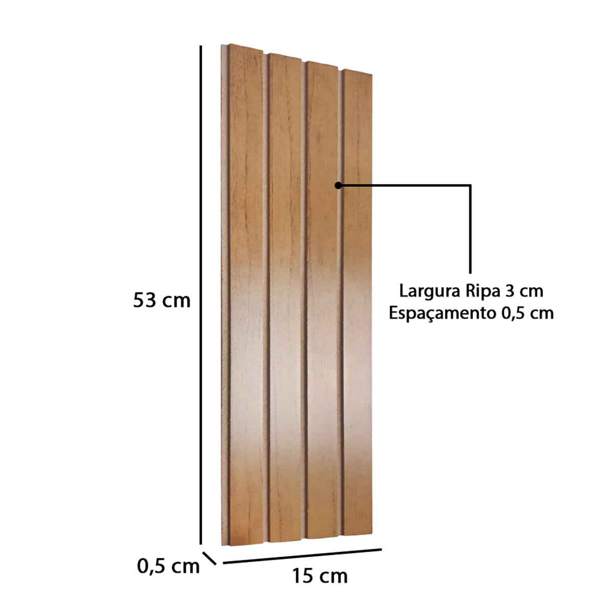 Kit 20 Placas Ripado 100% Mdf para Decoração Autoadesivo com Fita Dupla Face - Nature - Lh Móveis - 6