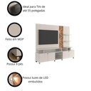 Ver imagem 5 de Rack Home Cross Frisado Lukaliam Móveis 2,10m Off White Perolizado com Jequitiba