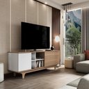 Ver imagem 2 de Rack para Tv até 65'' com 2 Portas e Nichos 160cm Lars - Branco