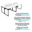 Ver mais imagens de Escrivaninha Mesa Escritório 4 Gavetas 4 Lugares 240cm Industrial Branco
