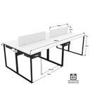 Ver imagem 3 de Escrivaninha Mesa Escritório 4 Gavetas 4 Lugares 240cm Industrial Branco