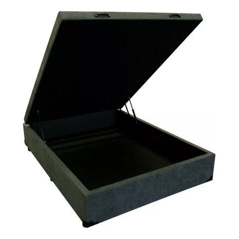 Base Box Baú Casal 1,38 X 1,88 Chapa Compensado Cor Cinza