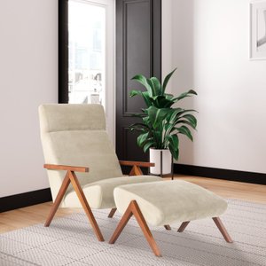 Poltrona com Puff Relax Estilo Retrô D33 Yescasa