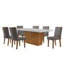 Ver imagem 2 de Conjunto Sala de Jantar Mesa Aida 180 Cm com Vidro e 6 Cadeiras Lunara