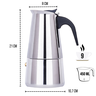 Cafeteira Tipo Italiana De Inox 450 ML Serve 9 Xícaras De Café - 3