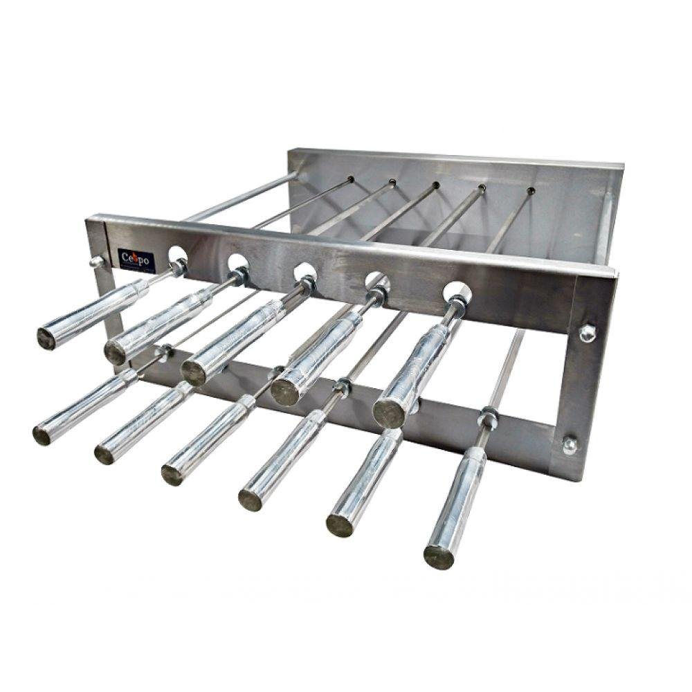 Churrasqueira Rotativa Cerpo 11 Espetos Dupla Inox Premium