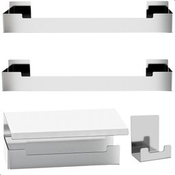 Kit de Acessórios para Banheiro 4 Peças Adesivo Inox F.elg - 5