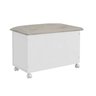 Baú com Captonê para Quarto Infantil Elô Móveis Peroba Branco/Bege - 1
