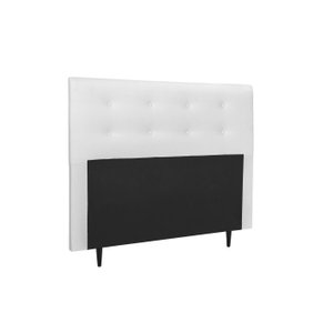 Cabeceira Casal Estofada 140cm Luna Veludo com Frames:corino/branco