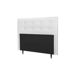 Cabeceira Casal Estofada 140cm Luna Veludo com Frames:corino/branco - 4