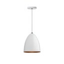 Ver imagem 1 de Pendente Alumínio Bala Branco com Cobre 14 Cm Diâmetro