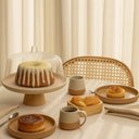 Ver imagem 2 de Kit 2 Boleiras com Pé e Cúpula 25x22cm Porta Bolos Doces Tortas Petiscos Bege ou