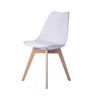 Cadeira Leda Eames Jantar Cozinha com Assento Estofado Branco - 4