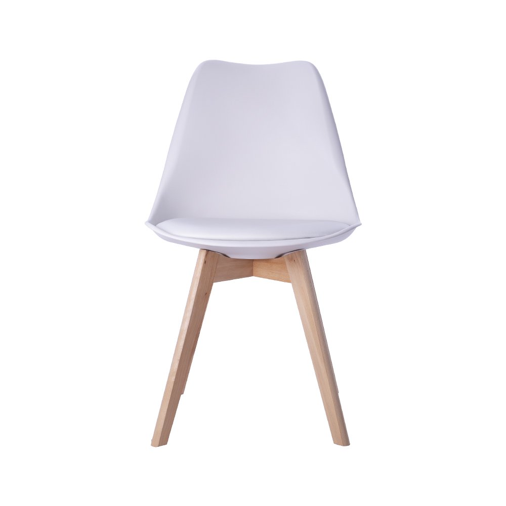 Cadeira Leda Eames Jantar Cozinha com Assento Estofado Branco - 3