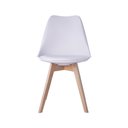 Ver imagem 3 de Cadeira Leda Eames Jantar Cozinha com Assento Estofado Branco