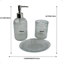 Ver imagem 3 de Kit Lavabo Transparente Bandeja de Vidro Luxo Jogo Banheiro